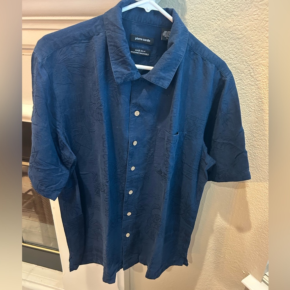Pierre Cardin Men's Navy Casual Shirt